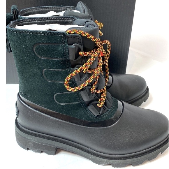 Sorel black Lennox lace up leather and suede waterproof boots size 6 - Picture 2 of 8